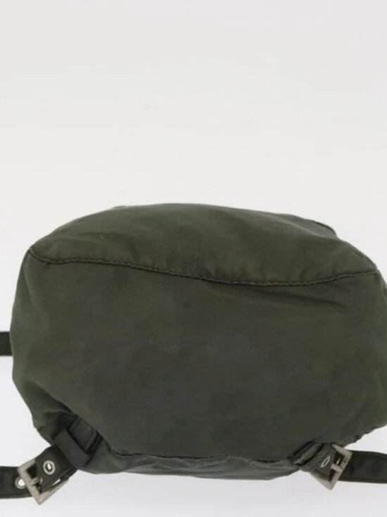 PRADA Backpack Nylon Khaki Silver Auth 166688 main image 13